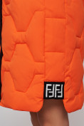 Купить Пальто утепленное молодежное зимнее женское оранжевого цвета 589899O, фото 13