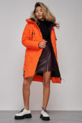 Купить Пальто утепленное молодежное зимнее женское оранжевого цвета 589899O, фото 19