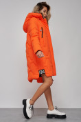 Купить Пальто утепленное молодежное зимнее женское оранжевого цвета 589899O, фото 21