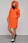 Купить Пальто утепленное молодежное зимнее женское оранжевого цвета 589899O, фото 6