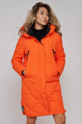 Купить Пальто утепленное молодежное зимнее женское оранжевого цвета 589899O, фото 8