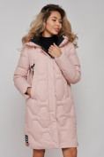 Купить Пальто утепленное молодежное зимнее женское розового цвета 589899R, фото 11