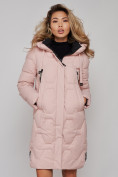 Купить Пальто утепленное молодежное зимнее женское розового цвета 589899R, фото 12
