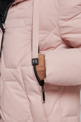 Купить Пальто утепленное молодежное зимнее женское розового цвета 589899R, фото 14