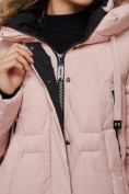 Купить Пальто утепленное молодежное зимнее женское розового цвета 589899R, фото 17