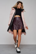 Купить Пальто утепленное молодежное зимнее женское розового цвета 589899R, фото 19