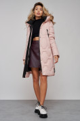 Купить Пальто утепленное молодежное зимнее женское розового цвета 589899R, фото 20
