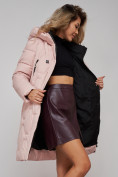 Купить Пальто утепленное молодежное зимнее женское розового цвета 589899R, фото 22
