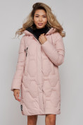 Купить Пальто утепленное молодежное зимнее женское розового цвета 589899R, фото 4