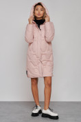 Купить Пальто утепленное молодежное зимнее женское розового цвета 589899R, фото 7