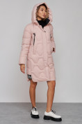 Купить Пальто утепленное молодежное зимнее женское розового цвета 589899R, фото 8