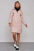 Купить Пальто утепленное молодежное зимнее женское розового цвета 589899R, фото 9