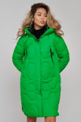 Купить Пальто утепленное молодежное зимнее женское зеленого цвета 589899Z, фото 17