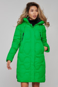 Купить Пальто утепленное молодежное зимнее женское зеленого цвета 589899Z, фото 18