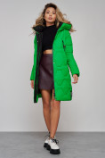 Купить Пальто утепленное молодежное зимнее женское зеленого цвета 589899Z, фото 19