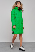 Купить Пальто утепленное молодежное зимнее женское зеленого цвета 589899Z, фото 2