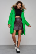 Купить Пальто утепленное молодежное зимнее женское зеленого цвета 589899Z, фото 20