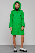 Купить Пальто утепленное молодежное зимнее женское зеленого цвета 589899Z, фото 6