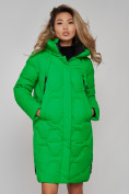 Купить Пальто утепленное молодежное зимнее женское зеленого цвета 589899Z, фото 9