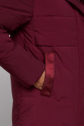 Купить Пальто утепленное молодежное зимнее женское бордового цвета 59018Bo, фото 13