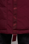 Купить Пальто утепленное молодежное зимнее женское бордового цвета 59018Bo, фото 16