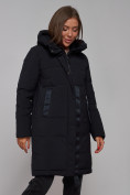 Купить Пальто утепленное молодежное зимнее женское черного цвета 59018Ch, фото 10