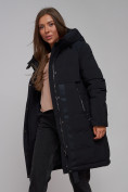 Купить Пальто утепленное молодежное зимнее женское черного цвета 59018Ch, фото 18