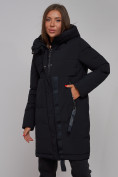 Купить Пальто утепленное молодежное зимнее женское черного цвета 59018Ch, фото 19
