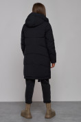 Купить Пальто утепленное молодежное зимнее женское черного цвета 59018Ch, фото 4