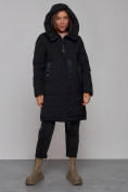 Купить Пальто утепленное молодежное зимнее женское черного цвета 59018Ch, фото 5