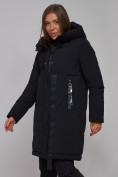 Купить Пальто утепленное молодежное зимнее женское черного цвета 59018Ch, фото 9