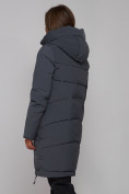 Купить Пальто утепленное молодежное зимнее женское темно-серого цвета 59018TC, фото 7