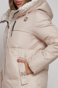 Купить Пальто утепленное молодежное зимнее женское бежевого цвета 59120B, фото 10