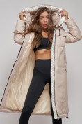 Купить Пальто утепленное молодежное зимнее женское бежевого цвета 59120B, фото 12