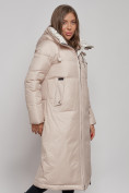 Купить Пальто утепленное молодежное зимнее женское бежевого цвета 59120B, фото 7