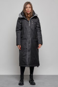 Купить Пальто утепленное молодежное зимнее женское черного цвета 59120Ch