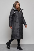 Купить Пальто утепленное молодежное зимнее женское черного цвета 59120Ch, фото 2