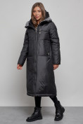Купить Пальто утепленное молодежное зимнее женское черного цвета 59120Ch, фото 3