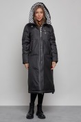 Купить Пальто утепленное молодежное зимнее женское черного цвета 59120Ch, фото 5
