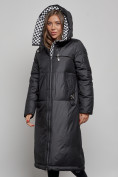 Купить Пальто утепленное молодежное зимнее женское черного цвета 59120Ch, фото 6