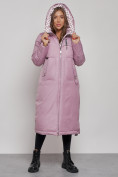 Купить Пальто утепленное молодежное зимнее женское фиолетового цвета 59120F, фото 8