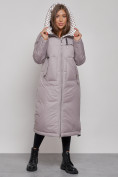 Купить Пальто утепленное молодежное зимнее женское серого цвета 59120Sr