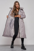 Купить Пальто утепленное молодежное зимнее женское серого цвета 59120Sr, фото 14
