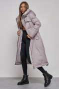 Купить Пальто утепленное молодежное зимнее женское серого цвета 59120Sr, фото 15