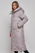 Купить Пальто утепленное молодежное зимнее женское серого цвета 59120Sr, фото 16