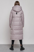 Купить Пальто утепленное молодежное зимнее женское серого цвета 59120Sr, фото 4
