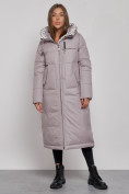 Купить Пальто утепленное молодежное зимнее женское серого цвета 59120Sr, фото 5