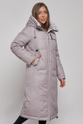 Купить Пальто утепленное молодежное зимнее женское серого цвета 59120Sr, фото 7