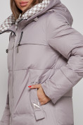 Купить Пальто утепленное молодежное зимнее женское серого цвета 59120Sr, фото 9