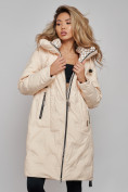 Купить Пальто утепленное молодежное зимнее женское бежевого цвета 59121B, фото 16